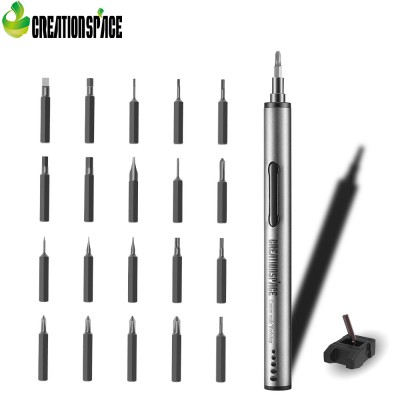 CS02B S2 Material Led Mini 20 bits Screw Driver Lithium Battery Powered Screwdriver Set with USB Cable